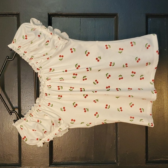 Cherry Print Ruffle Top - Picture 2 of 2